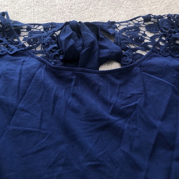 Revolutions by Rickis exlarge blue shirt. Lace insert at top, new or like new - Picture 3 of 5
